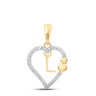 10kt Yellow Gold Diamond Initial Heart Pendant - Personalized Elegance product  Top View from Splendid Jewellery