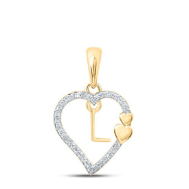 10kt Yellow Gold Diamond Initial Heart Pendant - Personalized Elegance product  Top View from Splendid Jewellery