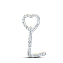Load image into Gallery viewer, 10kt Yellow Gold Diamond Heart Initial Pendant - A Timeless Symbol of Love and Affection product  Top View from Splendid Jewellery