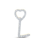 10kt Yellow Gold Diamond Heart Initial Pendant - A Timeless Symbol of Love and Affection product  Top View from Splendid Jewellery