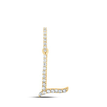 Load image into Gallery viewer, Radiant Reflections: 10kt Yellow Gold Diamond Initial Pendant product  Top View from Splendid Jewellery