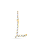 Radiant Reflections: 10kt Yellow Gold Diamond Initial Pendant product  Top View from Splendid Jewellery