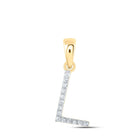 10kt Yellow Gold Diamond Initial & Letter Pendant | Personalized Elegance product  Top View from Splendid Jewellery