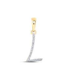 Load image into Gallery viewer, 10kt Yellow Gold Diamond Initial Pendant - Personalized Elegance product  Top View from Splendid Jewellery