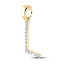 Load image into Gallery viewer, Radiant Reflections: 10kt Yellow Gold Diamond Initial Pendant product Side View from Splendid Jewellery
