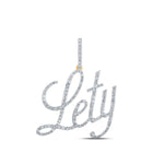 10kt Yellow Gold Diamond Monogram Pendant | Personalized Initial & Letter Necklace | Splendid Jewellery product  Top View from Splendid Jewellery