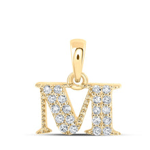 Load image into Gallery viewer, 10kt Yellow Gold Diamond Initial &amp; Letter Pendant - Personalized Elegance and Sparkling Brilliance product  Top View from Splendid Jewellery