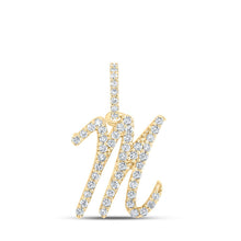 Load image into Gallery viewer, 10kt Yellow Gold Diamond Initial &amp; Letter Pendant - Personalized Elegance product  Top View from Splendid Jewellery