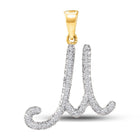 10kt Yellow Gold Diamond Initial Pendant | Personalized Elegance product  Top View from Splendid Jewellery