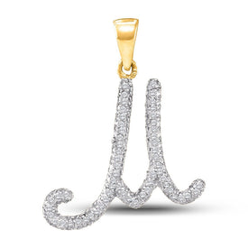10kt Yellow Gold Diamond Initial Pendant | Personalized Elegance product  Top View from Splendid Jewellery