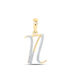 10kt Yellow Gold Diamond Initial Necklace - Personalized Elegance product  Top View from Splendid Jewellery