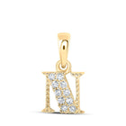10kt Yellow Gold Round Diamond Initial Pendant - Personalized Elegance product  Top View from Splendid Jewellery