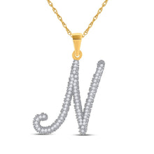 Load image into Gallery viewer, Radiant Gold and Diamond Initial Pendant - A Captivating Symbol of Elegance product  Top View from Splendid Jewellery