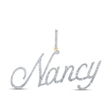 Load image into Gallery viewer, Radiant Gold Diamond Initial Pendant | Luxurious Round Diamond NANCY Name Pendant | Splendid Jewellery product  Top View from Splendid Jewellery