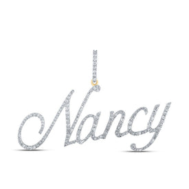Radiant Gold Diamond Initial Pendant | Luxurious Round Diamond NANCY Name Pendant | Splendid Jewellery product  Top View from Splendid Jewellery