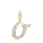 10kt Yellow Gold Diamond Initial & Letter Pendant - Personalized Elegance Sparkling with Brilliance product  Top View from Splendid Jewellery