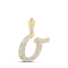 10kt Yellow Gold Diamond Initial & Letter Pendant - Personalized Elegance Sparkling with Brilliance product  Top View from Splendid Jewellery