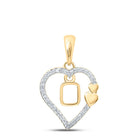 Romantic Gold Heart Initial Pendant with Dazzling Diamonds product  Top View from Splendid Jewellery