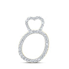 10kt Yellow Gold Diamond Initial Heart Pendant - Personalized Elegance product  Top View from Splendid Jewellery