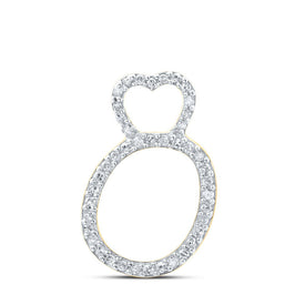 10kt Yellow Gold Diamond Initial Heart Pendant - Personalized Elegance product  Top View from Splendid Jewellery