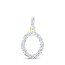 Load image into Gallery viewer, Radiant O Initial Diamond Pendant | 10kt Yellow Gold 1/10 Cttw | Splendid Jewellery product  Top View from Splendid Jewellery