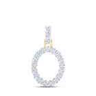 Radiant O Initial Diamond Pendant | 10kt Yellow Gold 1/10 Cttw | Splendid Jewellery product  Top View from Splendid Jewellery