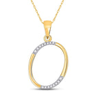 10kt Yellow Gold Diamond Initial Pendant - Personalized Elegance product  Top View from Splendid Jewellery