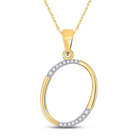 10kt Yellow Gold Diamond Initial Pendant - Personalized Elegance product  Top View from Splendid Jewellery