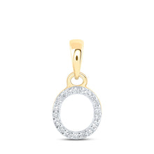 Load image into Gallery viewer, 10kt Yellow Gold Round Diamond O Initial Pendant - A Touch of Elegance and Personalization product  Top View from Splendid Jewellery