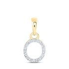 10kt Yellow Gold Round Diamond O Initial Pendant - A Touch of Elegance and Personalization product  Top View from Splendid Jewellery