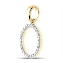 Load image into Gallery viewer, 10kt Yellow Gold Diamond Initial &amp; Letter Pendant: Personalized Elegance and Sparkling Brilliance product Side View from Splendid Jewellery