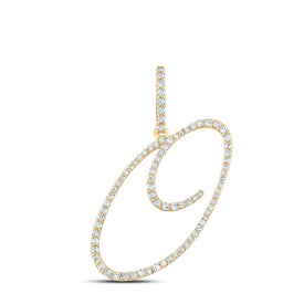 10kt Yellow Gold Diamond Initial & Letter Pendant - Personalized Elegance product  Top View from Splendid Jewellery