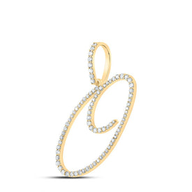 10kt Yellow Gold Diamond Initial & Letter Pendant - Personalized Elegance product Side View from Splendid Jewellery