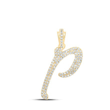 Load image into Gallery viewer, 10kt Yellow Gold Diamond Initial Pendant - Personalized Elegance and Brilliance product  Top View from Splendid Jewellery