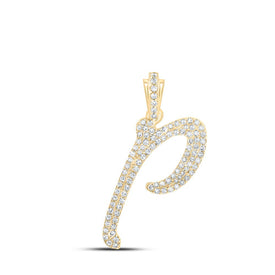 10kt Yellow Gold Diamond Initial Pendant - Personalized Elegance and Brilliance product  Top View from Splendid Jewellery