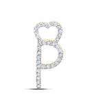 10kt Yellow Gold Diamond Heart Initial Pendant - Personalized Elegance product  Top View from Splendid Jewellery