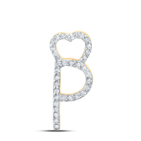 10kt Yellow Gold Diamond Heart Initial Pendant - Personalized Elegance product  Top View from Splendid Jewellery