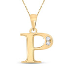 10kt Yellow Gold Diamond Initial Pendant - Personalized Letter Necklace product  Top View from Splendid Jewellery