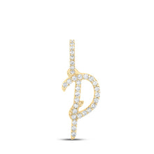Load image into Gallery viewer, 10kt Yellow Gold Diamond Initial Pendant - Personalized Elegance at Its Finest product  Top View from Splendid Jewellery