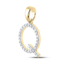 Load image into Gallery viewer, Radiant Reflections: 10kt Yellow Gold Diamond Initial Pendant product Side View from Splendid Jewellery