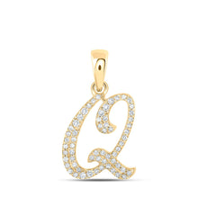 Load image into Gallery viewer, 10kt Yellow Gold Diamond Initial Pendant - Personalized Elegance and Sparkling Brilliance product  Top View from Splendid Jewellery