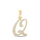 10kt Yellow Gold Diamond Initial Pendant - Personalized Elegance and Sparkling Brilliance product  Top View from Splendid Jewellery