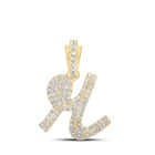 Radiant Refined Gold Diamond Initial Pendant product  Top View from Splendid Jewellery