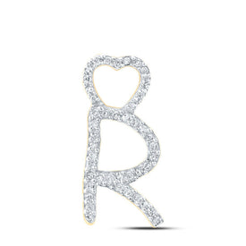 10kt Yellow Gold Diamond Initial Heart Pendant - Personalized Elegance at its Finest product  Top View from Splendid Jewellery