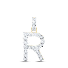 Load image into Gallery viewer, Sparkling Gold Initial Pendant with Diamond Accents product  Top View from Splendid Jewellery