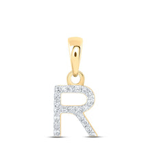 Load image into Gallery viewer, 10kt Yellow Gold Diamond Initial Pendant - Personalize Your Style with Elegance product  Top View from Splendid Jewellery