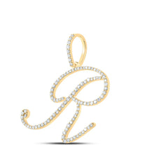 Load image into Gallery viewer, Radiant Romance: 10kt Yellow Gold Diamond Initial Pendant product Side View from Splendid Jewellery