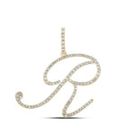 Radiant Romance: 10kt Yellow Gold Diamond Initial Pendant product  Top View from Splendid Jewellery