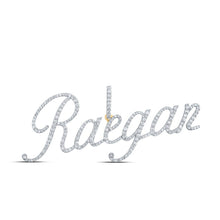 Load image into Gallery viewer, 10kt Yellow Gold Womens Round Diamond RAEGAN Name Pendant - Personalized Brilliance product  Top View from Splendid Jewellery
