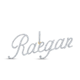 10kt Yellow Gold Womens Round Diamond RAEGAN Name Pendant - Personalized Brilliance product  Top View from Splendid Jewellery